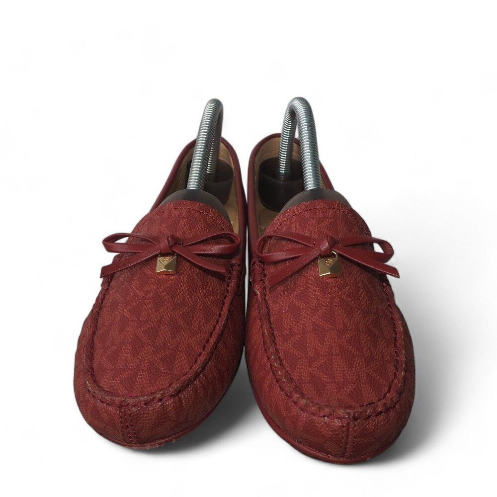 Michael Kors‎ Juliette MK Logo Slip-on Moccasins Burgundy Red ME22E Women's 8M - Picture 3 of 11